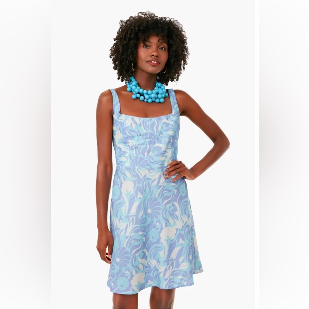 Rixo London Lilac Abstract Shell Ronan Dress